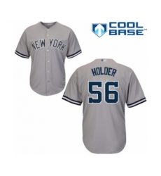 Youth New York Yankees #56 Jonathan Holder Authentic Grey Road Baseball Player Jersey