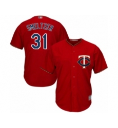 Youth Minnesota Twins #31 Devin Smeltzer Authentic Scarlet Alternate Cool Base Baseball Player Jersey