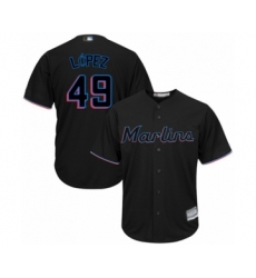Youth Miami Marlins #55 Jon Berti Authentic Blue Alternate 1 Cool Base Baseball Player Jersey