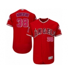 Men's Los Angeles Angels of Anaheim #38 Justin Anderson Red Alternate Flex Base Authentic Collection Baseball Player Jersey