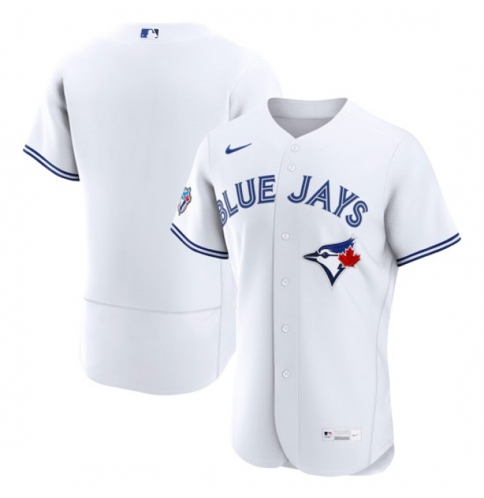 Men's Toronto Blue Jays Blank White 50 Seasons Stitched Baseball Jersey