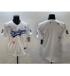 Men's Los Angeles Dodgers Blank White 2025 Tokyo Series Limited Stitched Baseball Jersey