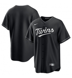 Men's Minnesota Twins Blank Black Lights Out Limited Stitched Baseball Jersey