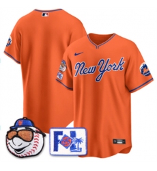Men's New York Mets Blank Orange 2025 Spring Training Stitched Baseball Jersey