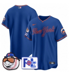 Men's New York Mets Blank Royal 2025 Spring Training Stitched Baseball Jersey