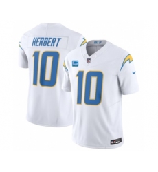 Men's Nike Los Angeles Chargers #10 Justin Herbert White 2023 F.U.S.E. 3-Star C Vapor Untouchable Limited Football Stitched Jersey