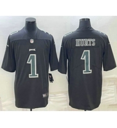 Men's Philadelphia Eagles #1 Jalen Hurts Black Vapor Untouchable Stitched Fashion Limited Jersey