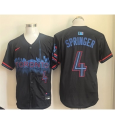 Men's Toronto Blue Jays #4 George Springer Navy 2024 City Connect Limited Stitched Baseball Jersey