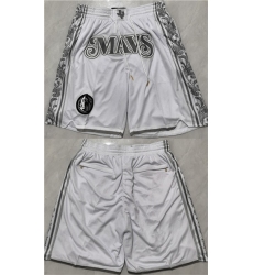 Men's Dallas Mavericks White City Edition Shorts (Run Small)