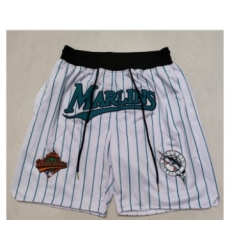 Men's Florida Marlins White Just Don Swingman Shorts