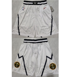 Men's Denver Nuggets White Shorts (Run Smaller)