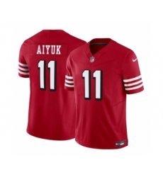 Men's Nike San Francisco 49ers #11 Brandon Aiyuk Red 2023 F.U.S.E. Vapor Limited Throwback Football Stitched Jersey
