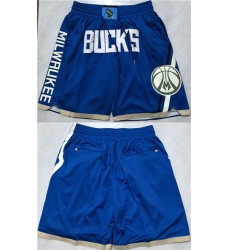 Men's Milwaukee Bucks Royal Shorts (Run Small)
