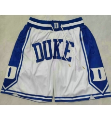 Men's Duke Blue Devils White Just Don Shorts
