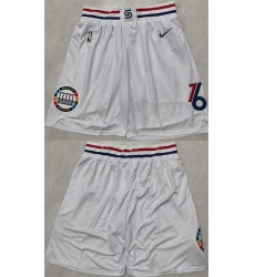 Men's Philadelphia 76ers White Shorts (Run Small)