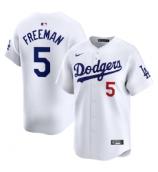Men's Los Angeles Dodgers #5 Freddie Freeman White Cool Base Stitched Baseball Jersey