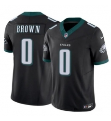 Men's Philadelphia Eagles #0 Hollywood Brown Black 2026 F.U.S.E. Vapor Untouchable Limited Stitched Football Jersey