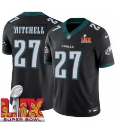 Men's Philadelphia Eagles Quinyon Mitchell #27 Kelly Green 2024 2025 Super Bowl LIX F U S E Stitched NFL Jersey