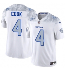 Men's Buffalo Bills #4 James Cook White 2025 F.U.S.E. “Rivalries” Vapor Limited Football Stitched Jersey