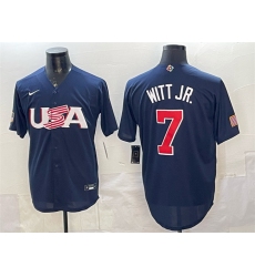 Men's USA Baseball #7 Bobby Witt Jr. Navy World Baseball Classic Stitched Jersey