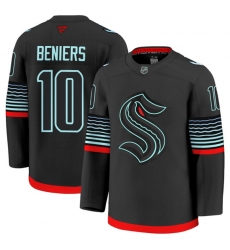 Men's Seattle Kraken #10 Matty Beniers Black Alternate Stitched Hockey Jersey