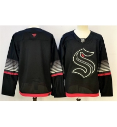 Men's Seattle Kraken Blank Black Alternate Stitched Hockey Jersey