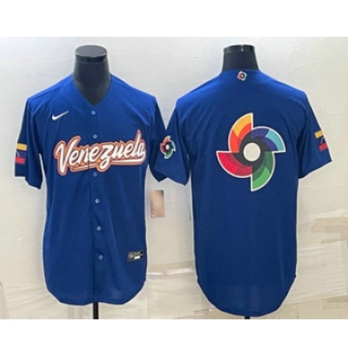 Men's Venezuela Baseball 2023 Royal World Big Logo Classic Stitched Jersey