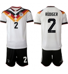 Men's Germany #2 RUDIGER National Team FIFA x World Cup 2026 Home White On Field Jersey