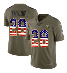Men's Nike Arizona Cardinals #28 Jamar Taylor Limited Olive USA Flag 2017 Salute to Service NFL Jersey