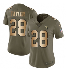 Women's Nike Arizona Cardinals #28 Jamar Taylor Limited Olive Gold 2017 Salute to Service NFL Jersey