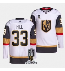 Men's Vegas Golden Knights #33 Adin Hill White 2023 Stanley Cup Champions Stitched Jersey