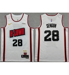 Men's Houston Rockets #28 Alperen Sengun White 2024 25 City Edition Stitched Jersey