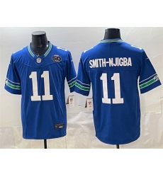 Men's Seattle Seahawks #11 Jaxon Smith-Njigba Royal 2025 F.U.S.E. 50th Season Throwback Vapor Limited Football Stitched Jersey