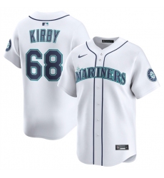 Men's Seattle Mariners #68 George Kirby White Home Limited Stitched Baseball Jersey