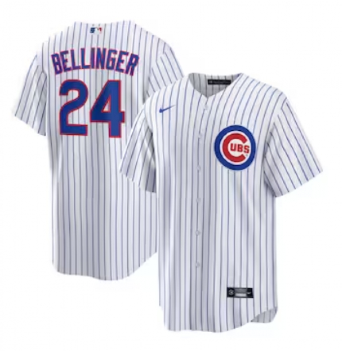 Men's Nike Chicago Cubs #24 Cody Bellinger White-Royal Home Official Replica Player Jersey