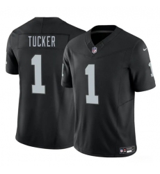 Men's Las Vegas Raiders #1 Tre Tucker Black 2025 F.U.S.E. Vapor Football Stitched Jersey