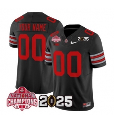 Men's Ohio State Buckeyes Active Player Custom Black 2025 CFP Final With National Champions Patch F.U.S.E. Vapor Limited Stitched Jersey