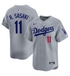 Men's Los Angeles Dodgers #11 Roki Sasaki Gray 2025 Alternate Limited Stitched Baseball Jersey