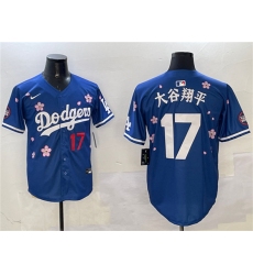Men's Los Angeles Dodgers #17 大谷翔平 Royal 2025 Tokyo Series Limited Stitched Baseball Jersey