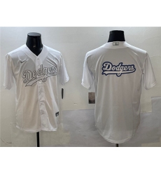 Men's Los Angeles Dodgers Team Big Logo White Cool Base Stitched Baseball Jersey