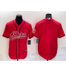 Men's San Francisco 49ers Blank Red Cool Base Stitched Baseball Jersey