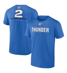 Men's Oklahoma City Thunder #2 Shai Gilgeous-Alexander Blue Behind The Back Name & Number T-Shirt