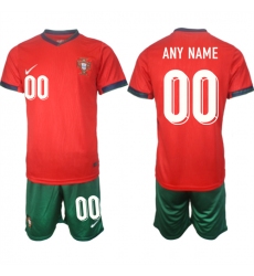 Men's Portugal Team Custom 2024-25 Red Home Soccer Jersey Suit