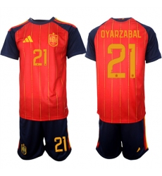 Men's Spain #21 OYARZABAL National Team FIFA x World Cup 2026 Home Red On Field Jerseys