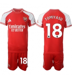 Men's Arsenal F.C #18 Takehiro Tomiyasu Red 2025 Home Soccer Jersey Suit
