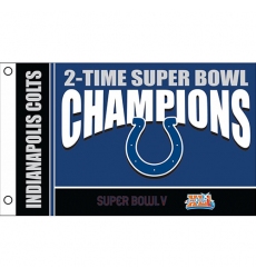 2Pcs Rico Industries NFL Football Bold 3' x 5' Banner Flag Single Sided - Indoor or Outdoor - Home Décor