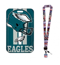 Philadelphia eagles  ID Stickers Badge Holder with Lanyard, Hard Plastic Key Card Work Badge Sleeve for Office, School, Factory, ID Credit Cards, Proximity