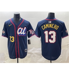 Men's American League #13 Junior Caminero Navy 2025 All-Star Edition Limited Stitched Baseball Jersey