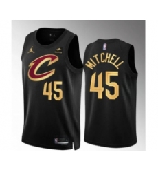 Men's Cleveland Cavaliers #45 Donovan Mitchell Black Statement Edition Stitched Jersey