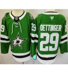Men's Dallas Stars #29 Jake Oettinger Green Authentic Jersey